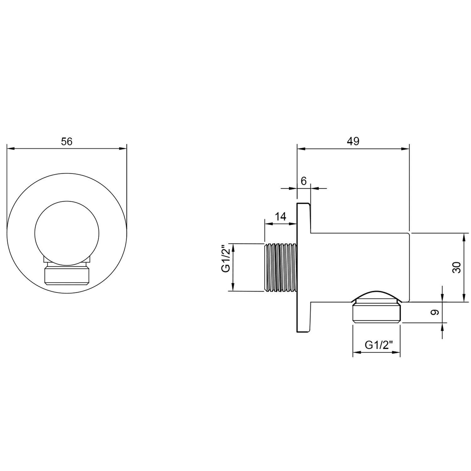 Villeroy & Boch Universal Showers Wandanschlussbogen rund Bild 3