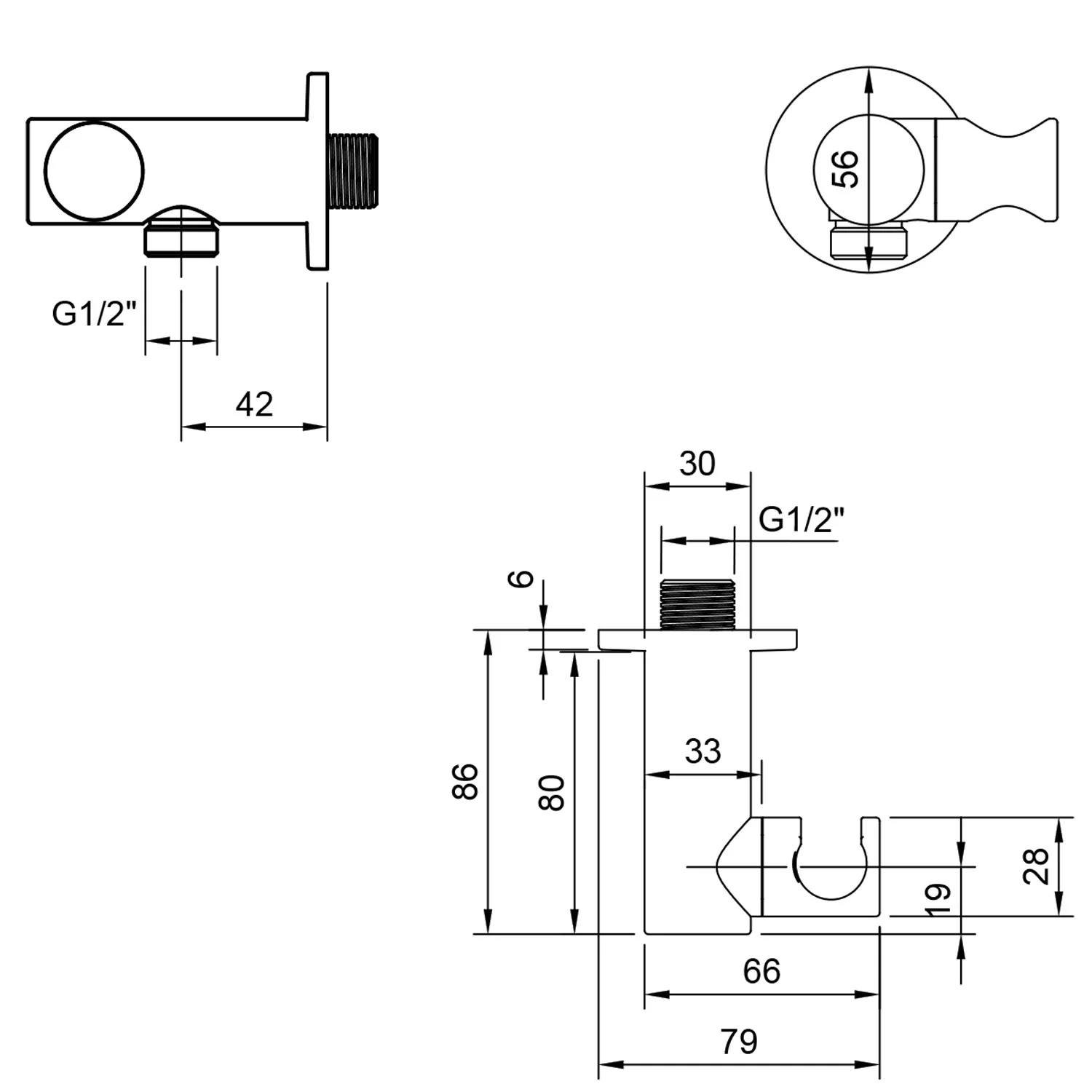 Villeroy & Boch Universal Showers Handbrausehalter rund Bild 3