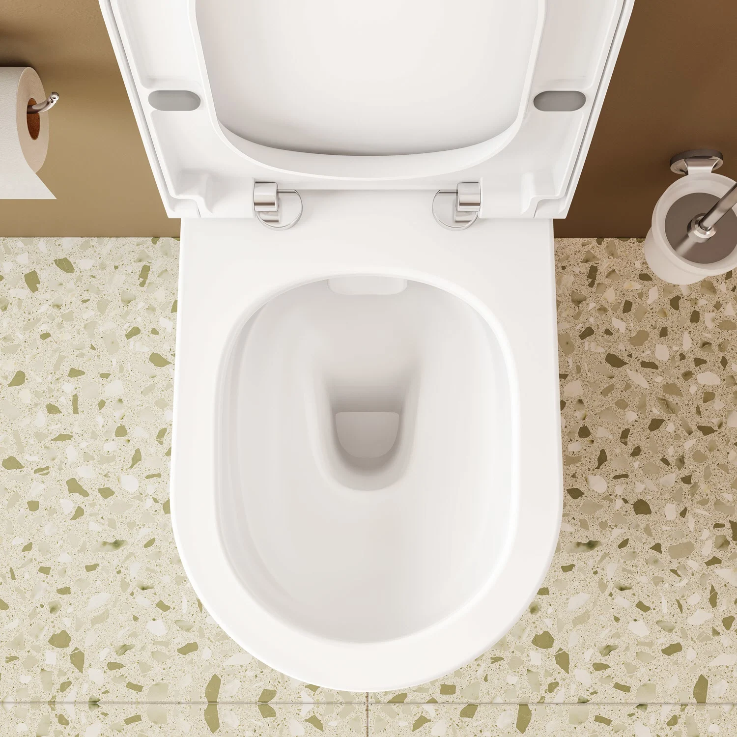 Biała toaleta z góry w łazience, Vitra