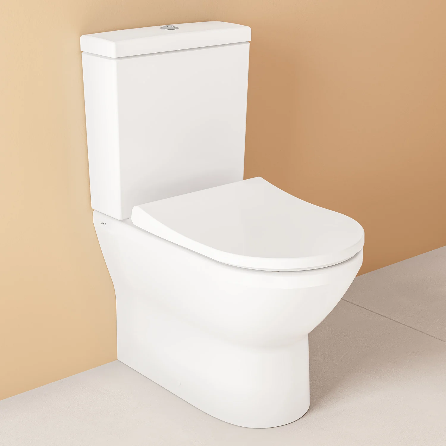 Toaleta w łazience z beżowym tłem, Vitra