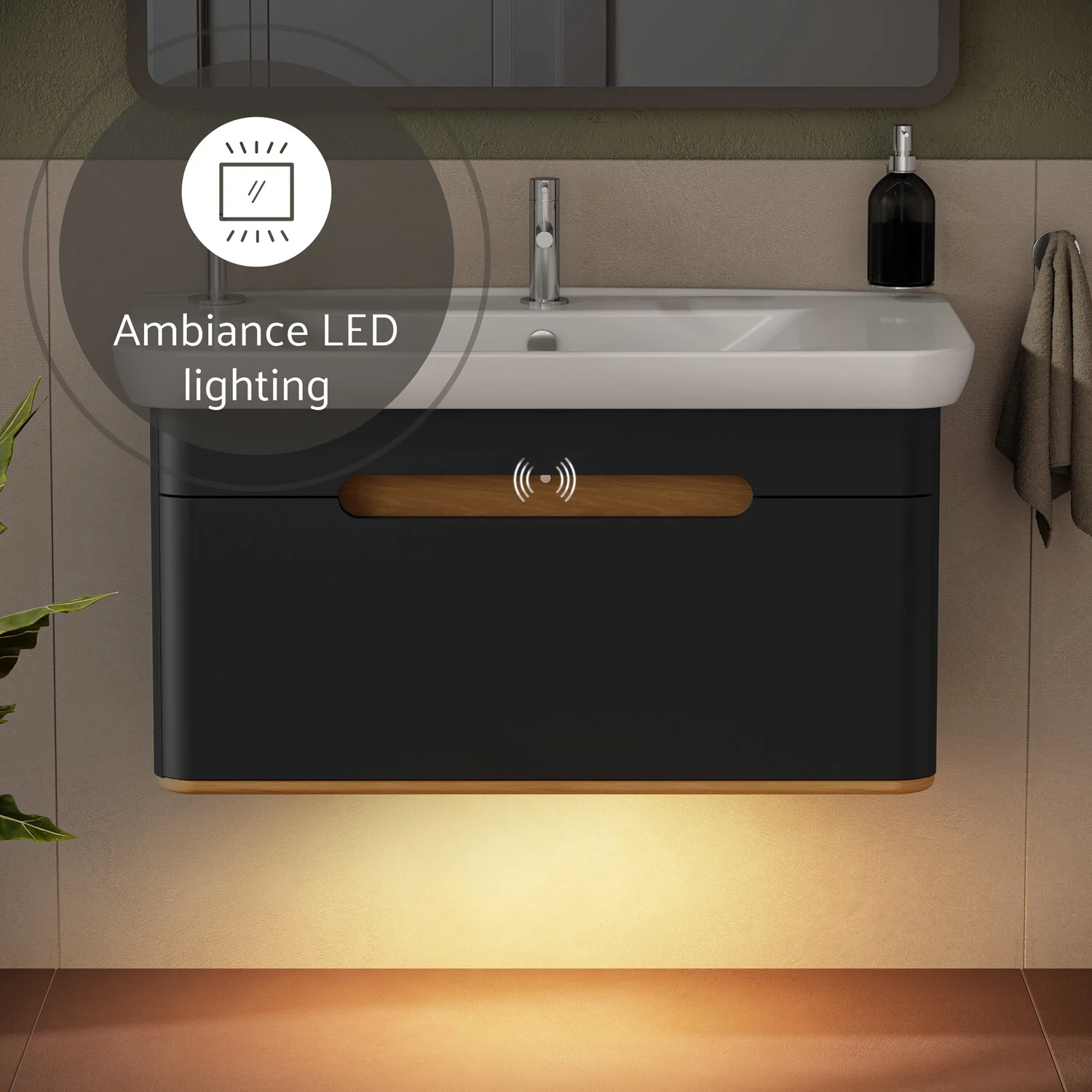 Umywalka z oświetleniem LED w łazience, Vitra