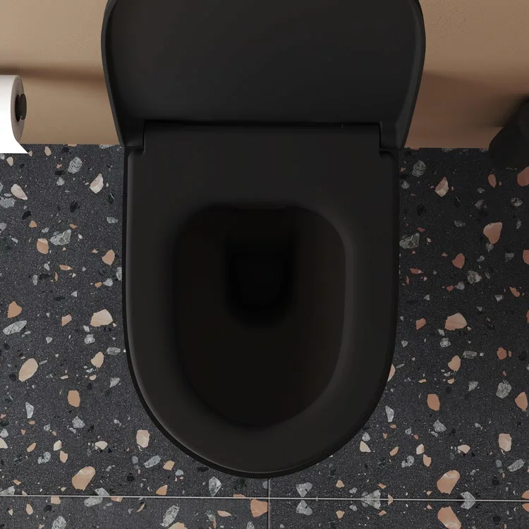 Czarna toaleta widziana z góry, Vitra