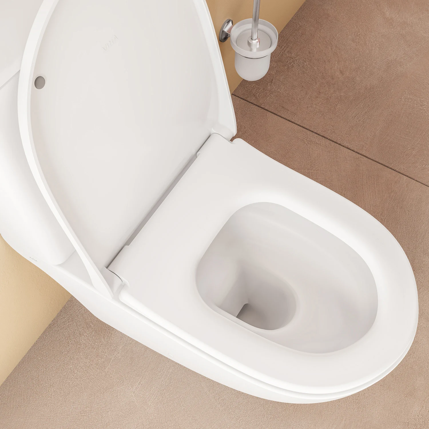 Otwarta miska toaletowa z pokrywą w łazience, Vitra