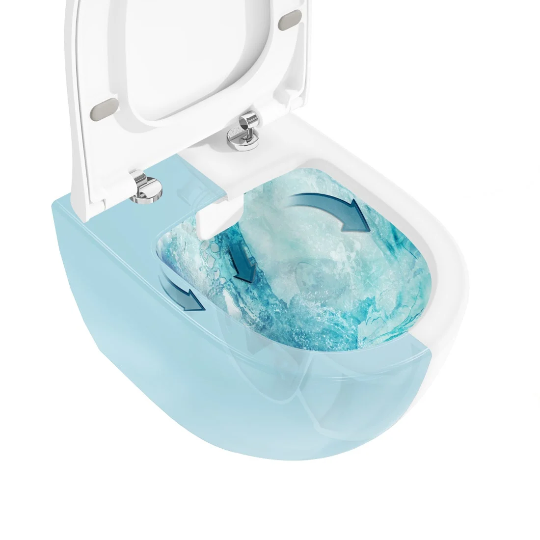 Zestaw toaletowy VitrA Sento Compact z toaletą VitrA Flush 2.0 z głębokim spłukiwaniem, bez obrzeża spłukującego, z deską sedesową bez mechanizmu powolnego opuszczania Zdjęcie 2