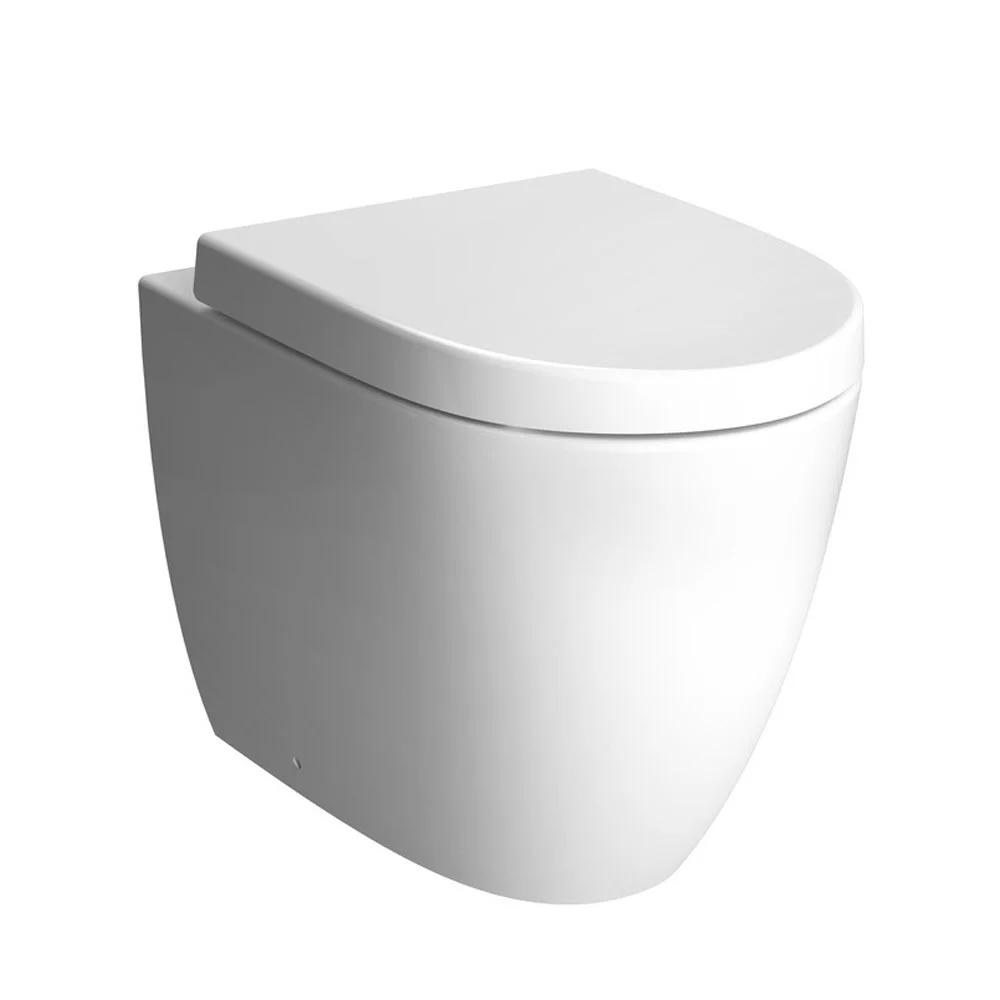 Zestaw toaletowy VitrA Sento – toaleta stojąca VitrA Flush 2.0 z głębokim spłukiwaniem, bez obrzeża spłukującego, z deską sedesową z mechanizmem powolnego opuszczania