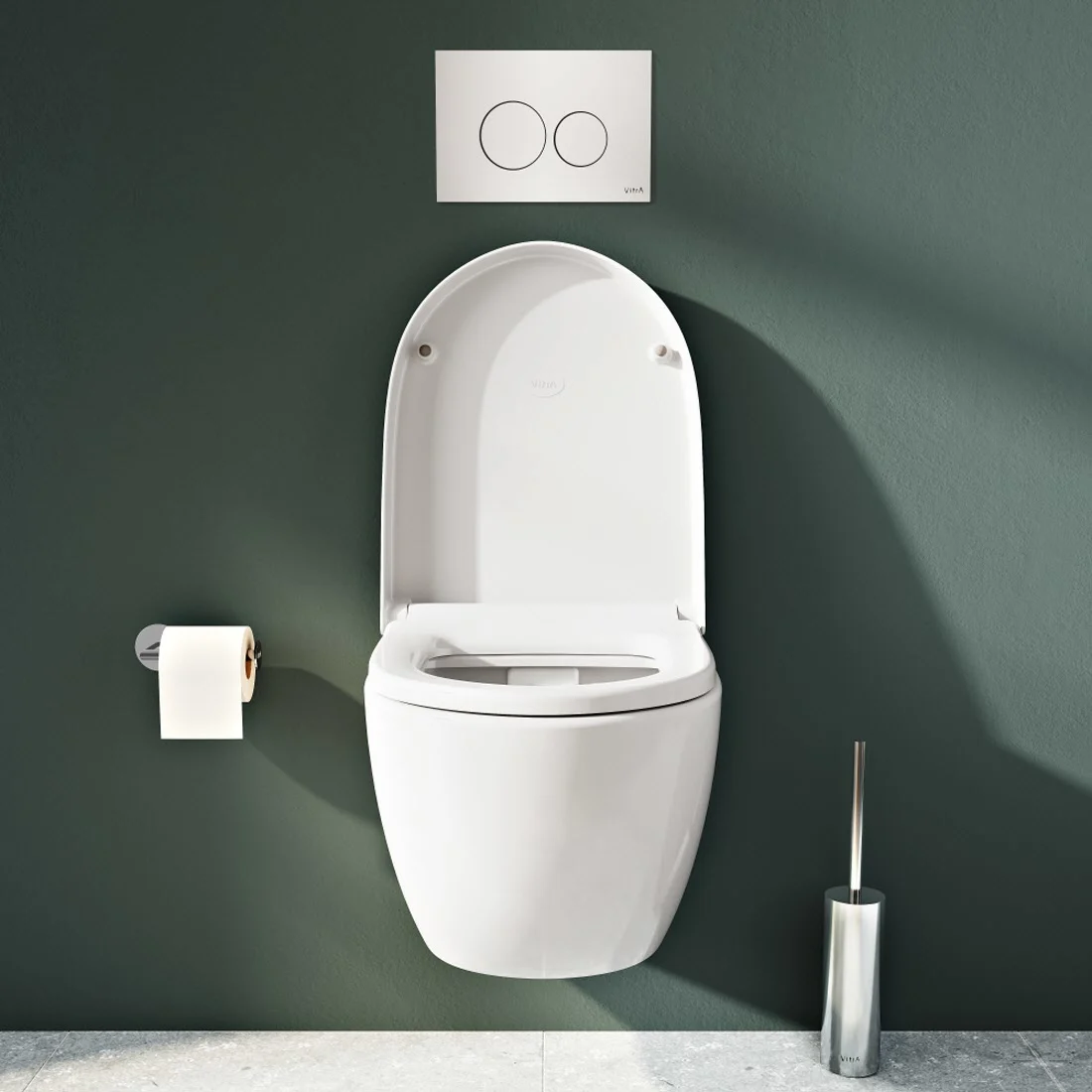 Zestaw toaletowy VitrA Sento Compact z toaletą VitrA Flush 2.0 z głębokim spłukiwaniem, bez obrzeża spłukującego, z deską sedesową z mechanizmem powolnego opuszczania Zdjęcie 5