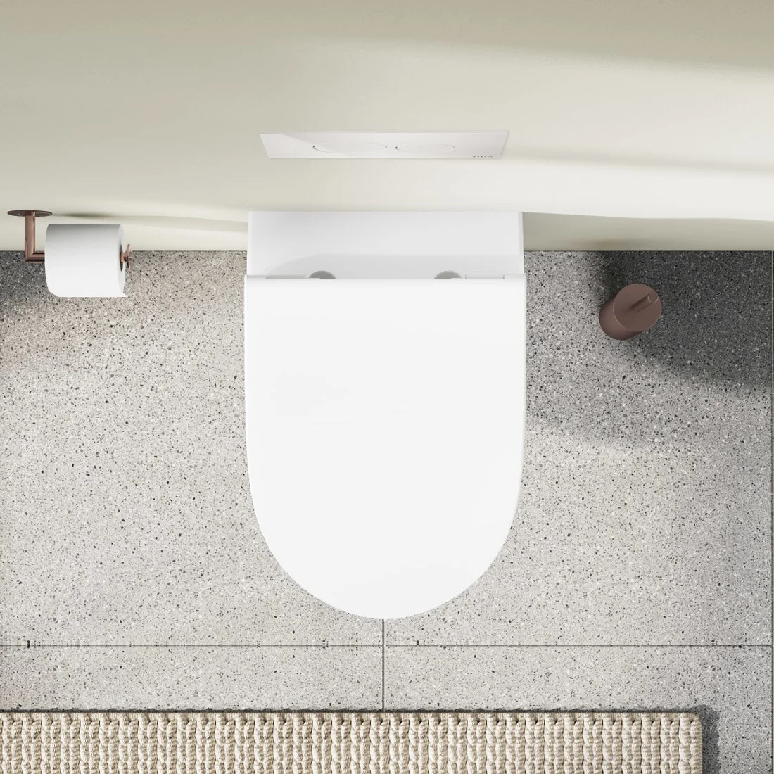 Zestaw toaletowy VitrA Sento do montażu na ścianie – VitrA Flush 2.0 z systemem głębokiego spłukiwania bez obrzeża spłukującego wraz z deską sedesową Slim Wrap Zdjęcie 7