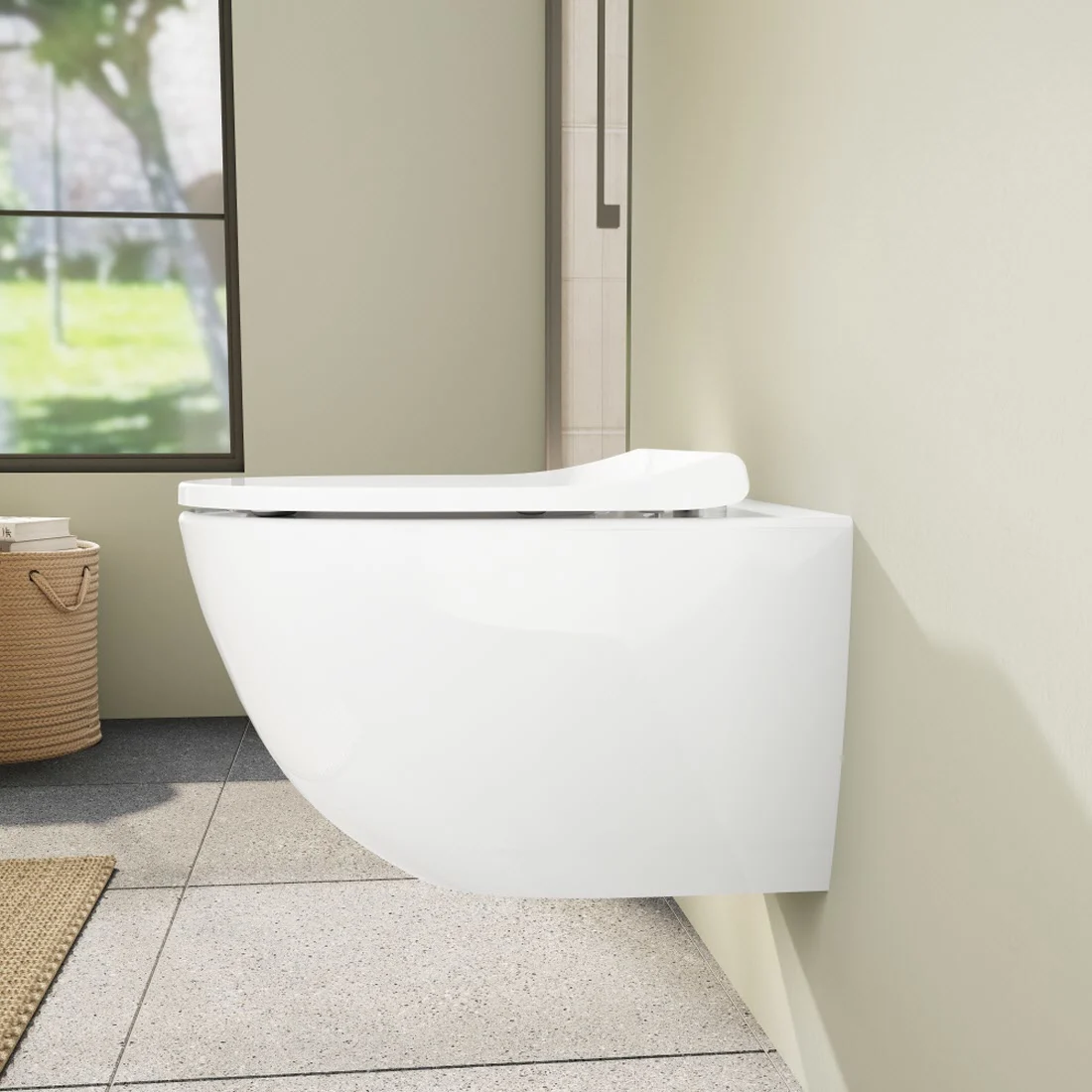 Zestaw toaletowy VitrA Sento do montażu na ścianie – VitrA Flush 2.0 z systemem głębokiego spłukiwania bez obrzeża spłukującego wraz z deską sedesową Slim Wrap Zdjęcie 8