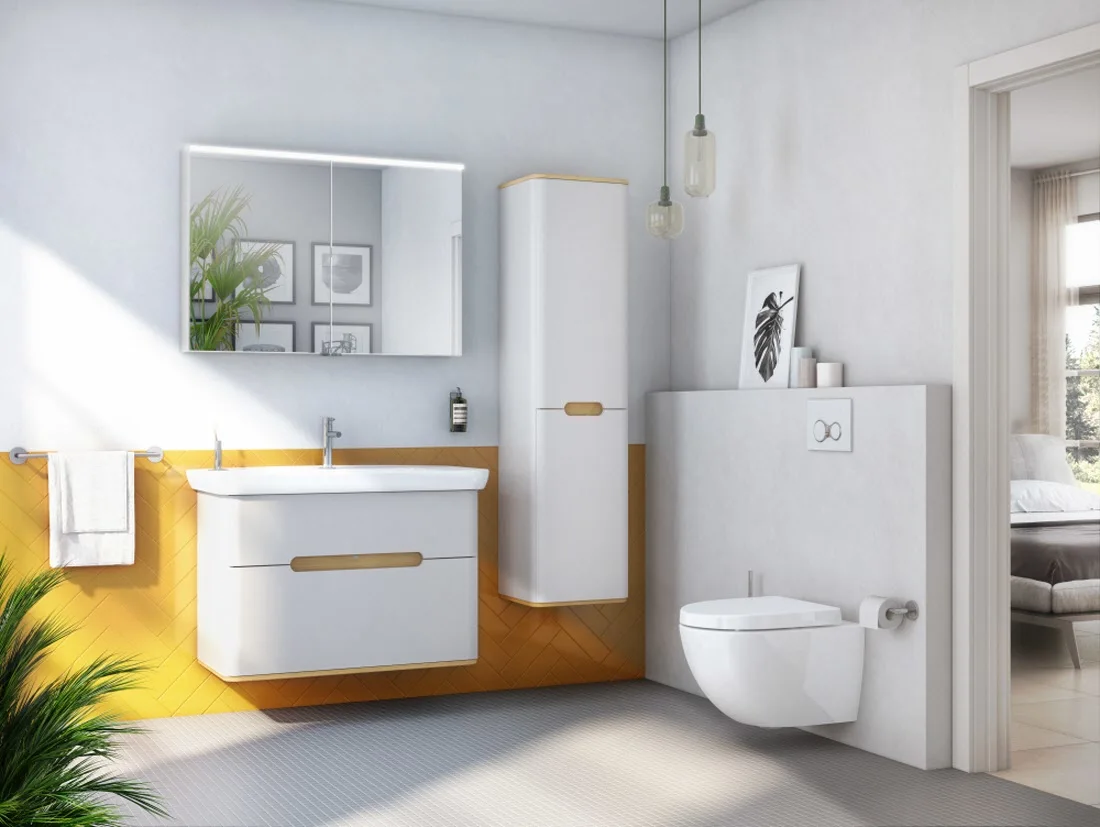 Zestaw toaletowy VitrA Sento do montażu na ścianie – VitrA Flush 2.0 z głębokim spłukiwaniem, bez obrzeża spłukującego, z deską sedesową bez mechanizmu powolnego opadania Zdjęcie 8