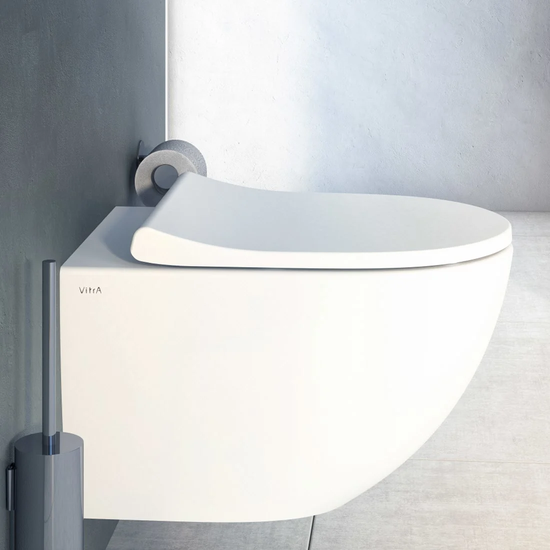 Zestaw toaletowy VitrA Sento do montażu na ścianie – VitrA Flush 2.0 z systemem głębokiego spłukiwania bez obrzeża spłukującego wraz z deską sedesową Slim Wrap Zdjęcie 9