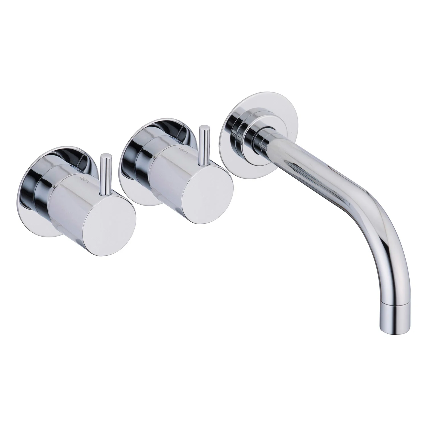 Vola Wand-Waschtisch-Zweigriffmischer UP mit Auslauf rechts, Ausladung 16 cm