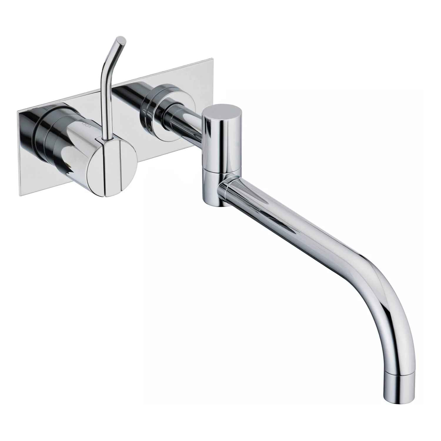 Vola Wand-Wasch- und Spültisch-Eingriffmischer UP mit Doppelschwenkauslauf, Ausladung 25 cm