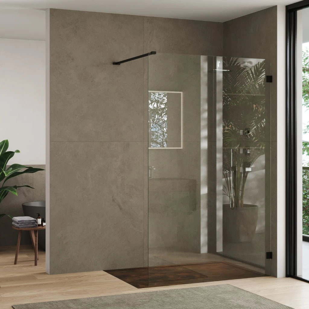 Duschwanne aus warmer Rostfarbe