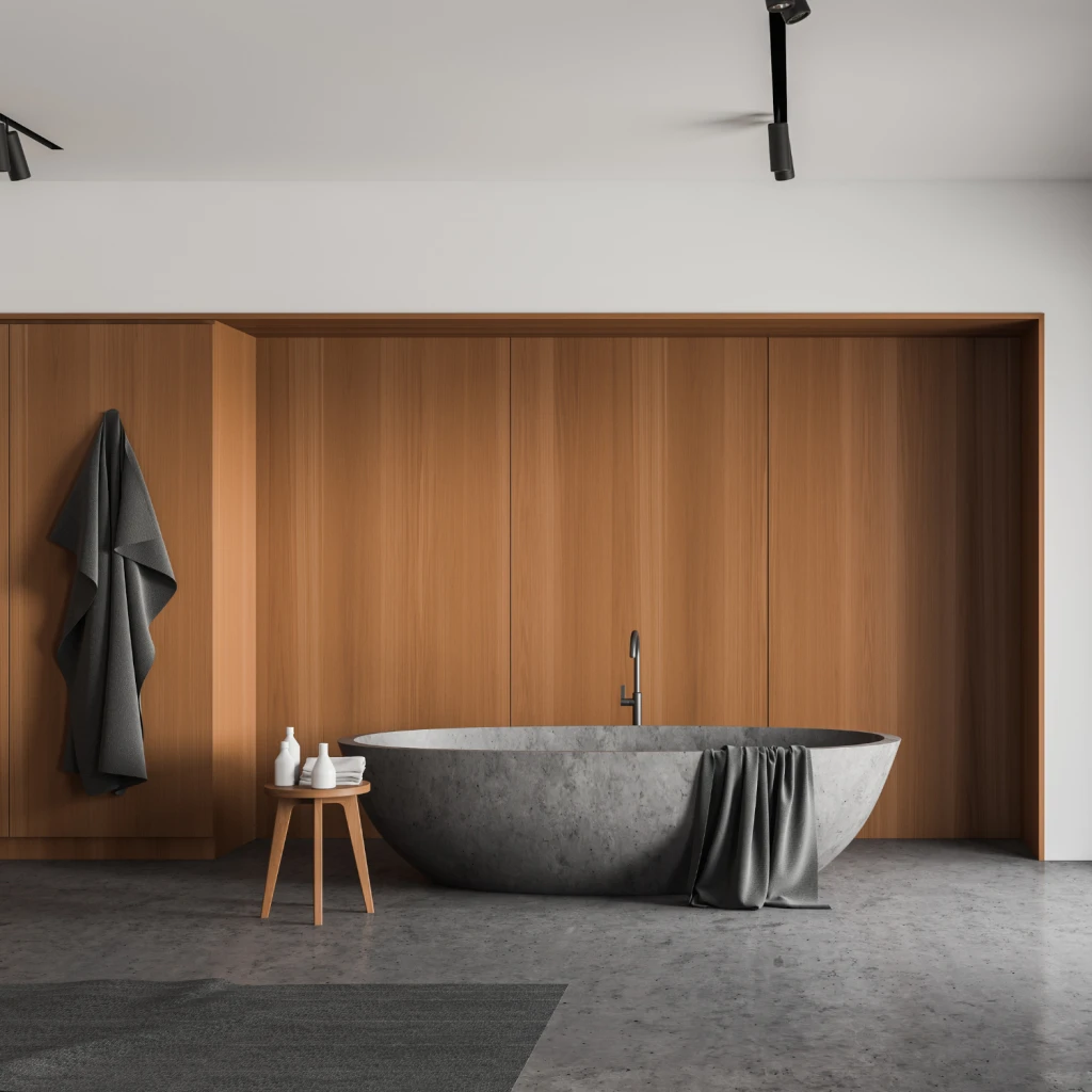 freistehende Badewanne aus Naturstein