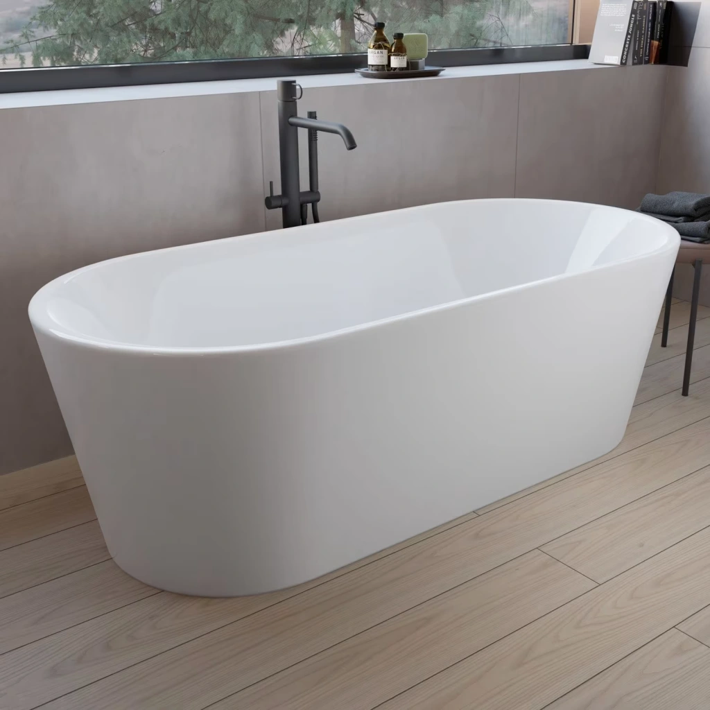 Freistehende Ovalbadewanne von pianura in Weiß