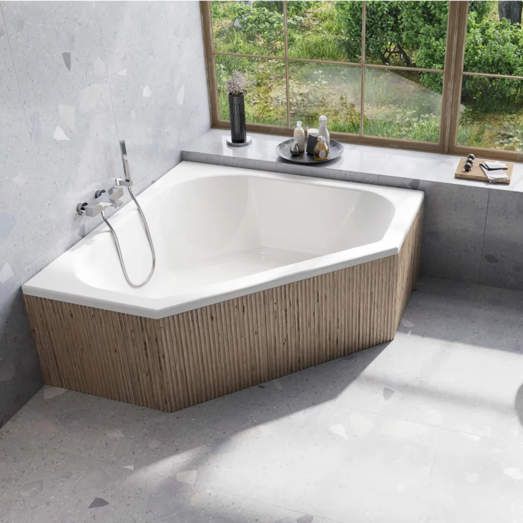 Kronenbach Eckbadewanne in Weiß