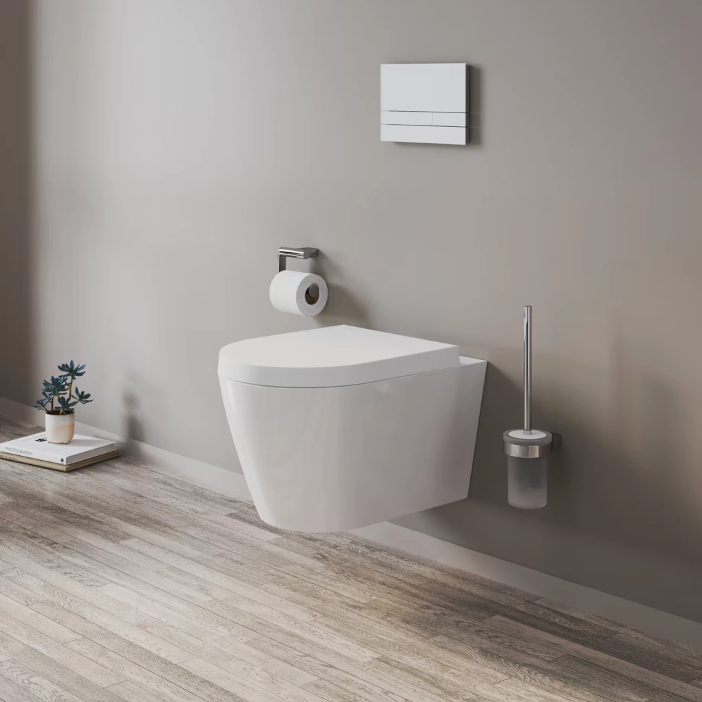 Wandhängende Toilette in Weiß