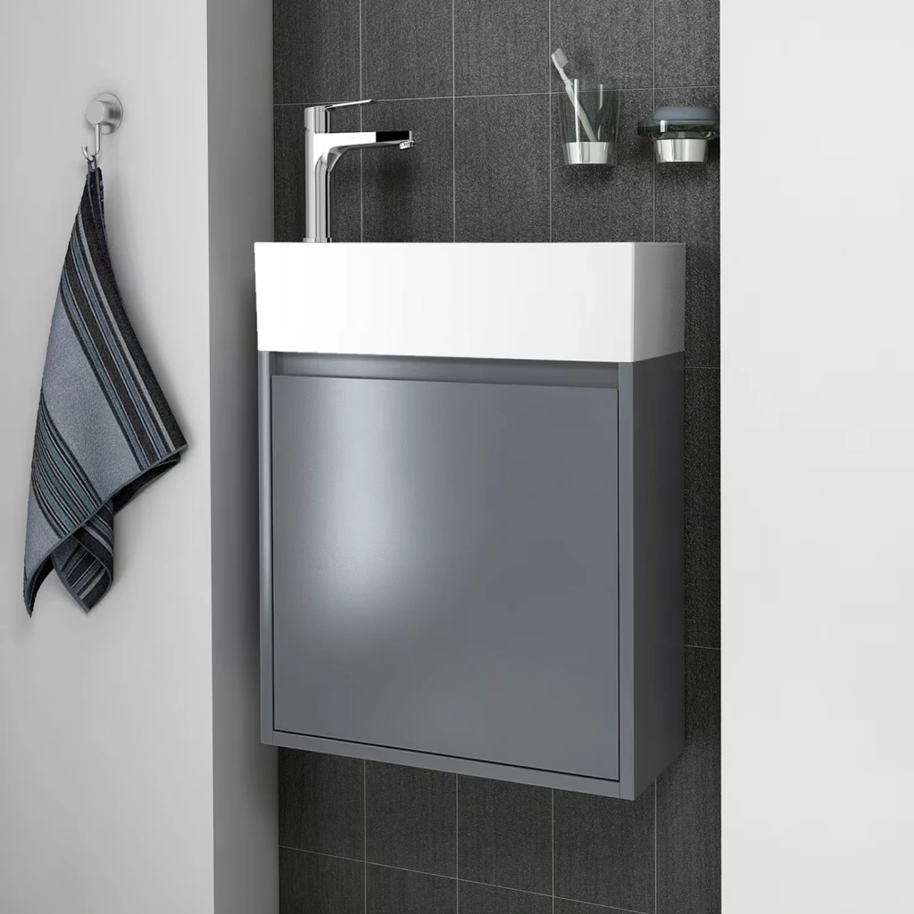 Pure 2.0 Gäste-WC Waschtisch mit Unterschrank in grau