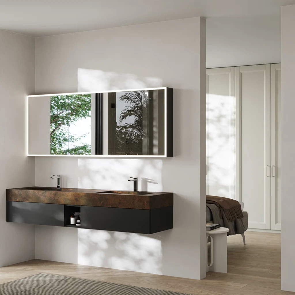 ALLUVION Lapetos Doppel-Waschtisch in einem offenen Bad