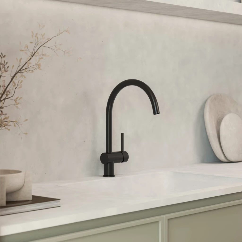 Kronenbach Lima Classic Einhebel Küchenarmatur mit hohem schwenkbarem Auslauf in matt schwarz