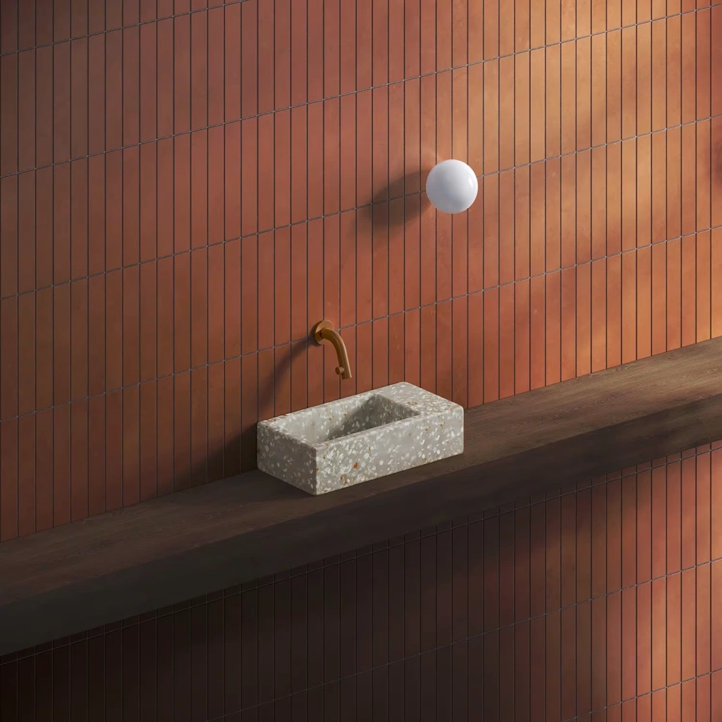 Clou Flush 3 Ecorazzo-Handwaschbecken in terra hell.