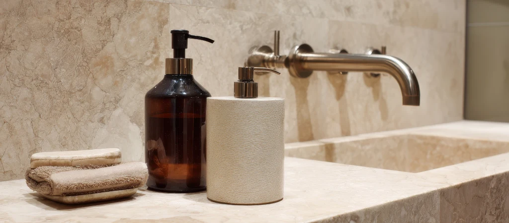 Travertin Waschbereich im Badezimmer