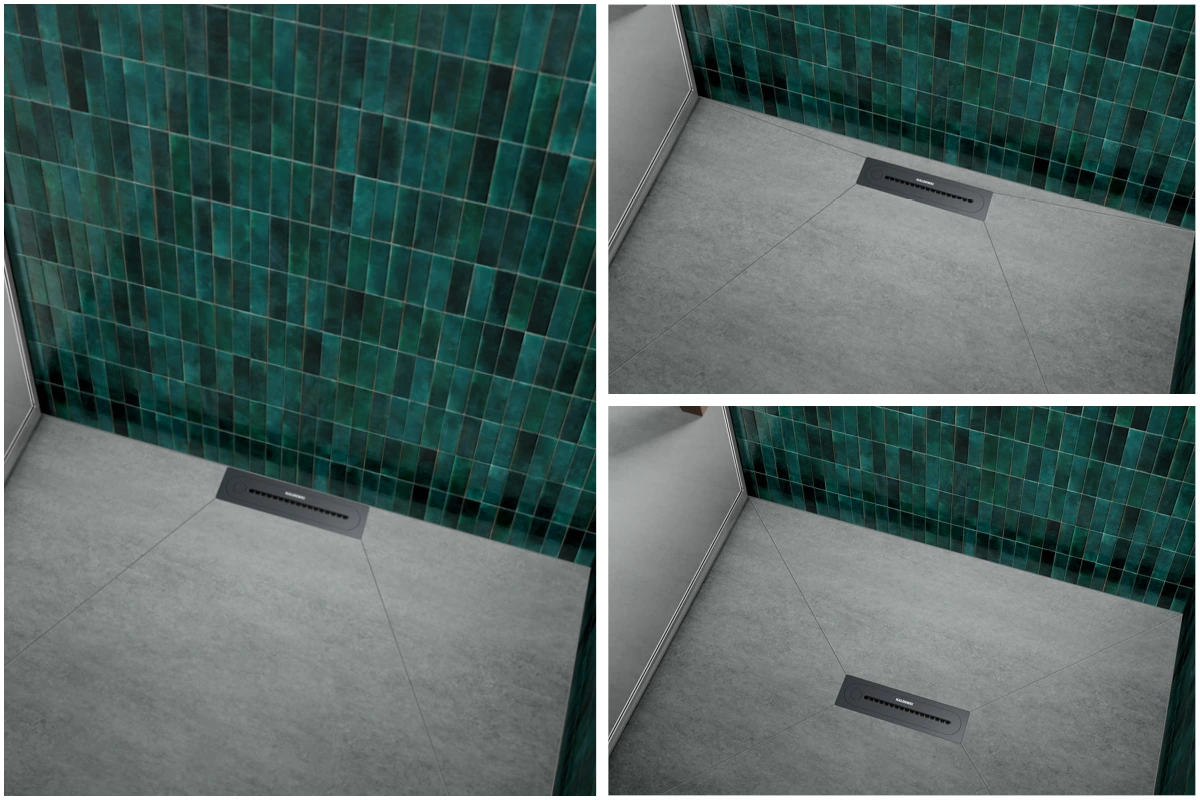 Korrekte Einbaupositionierung des FLOWPOINT ZERO 2410 Duschablaufes von KALDEWEI