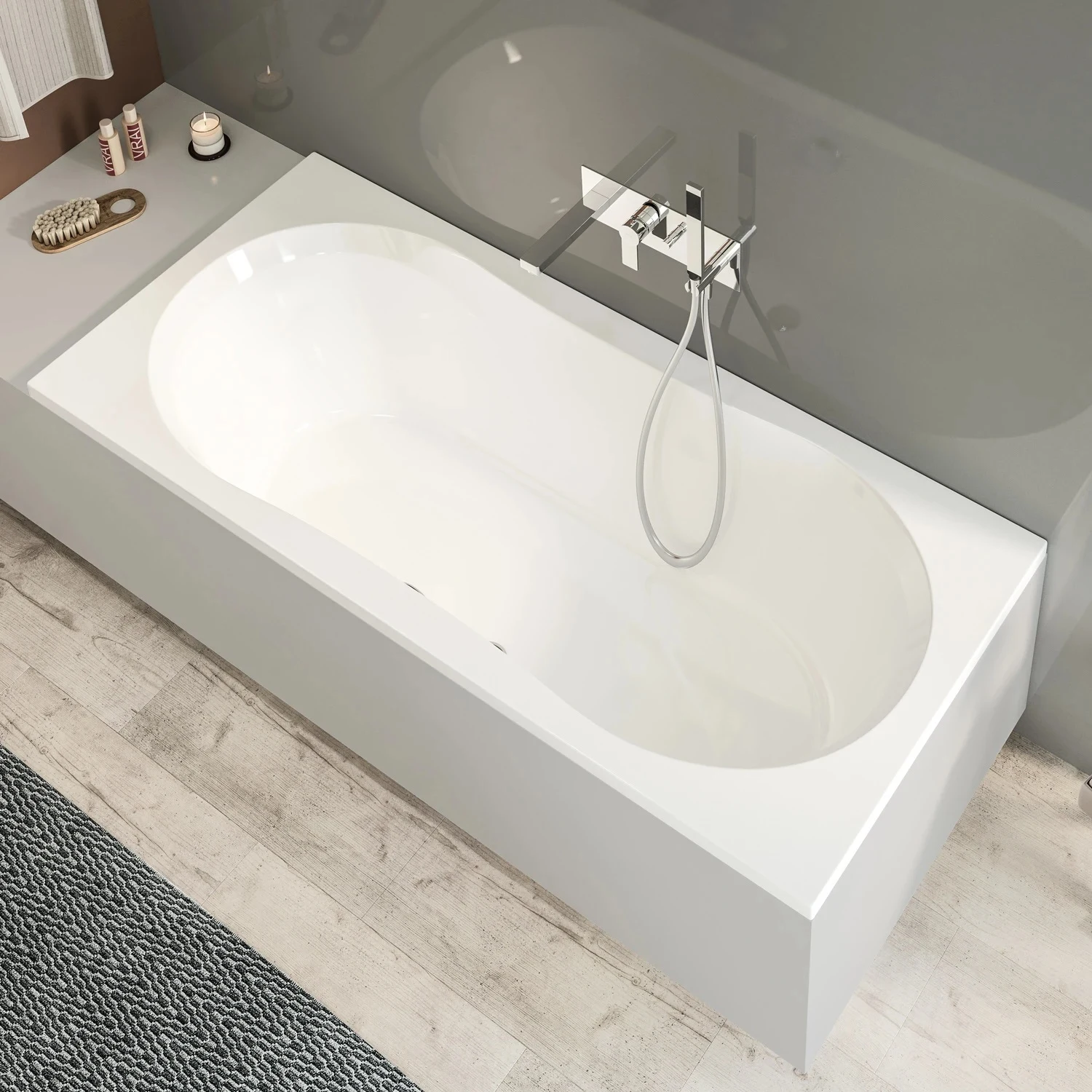 Steinkamp Life Badewanne in weiß in einem modernen Bad.