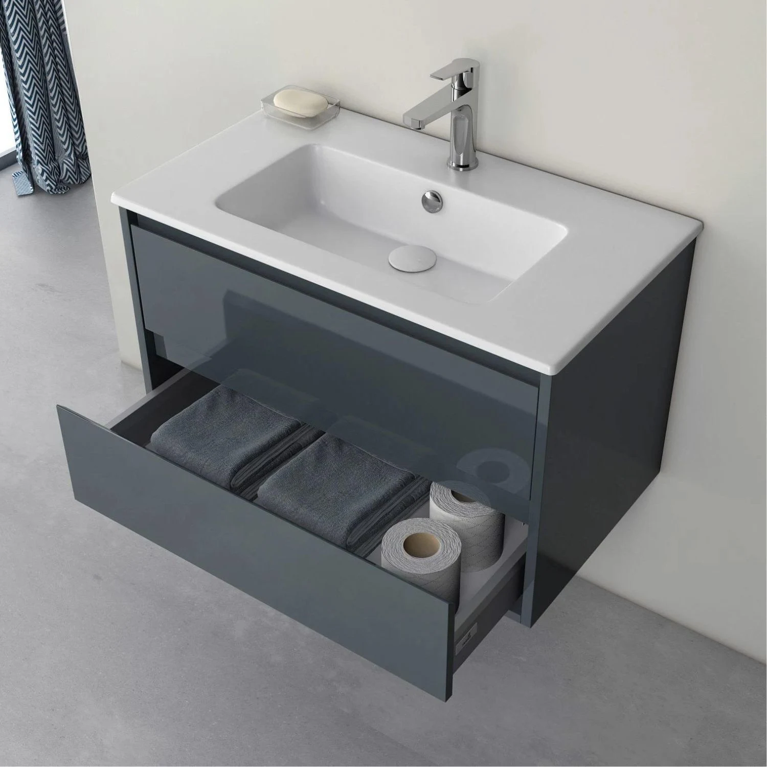 Waschtischkombination in grau von der Profi Collection