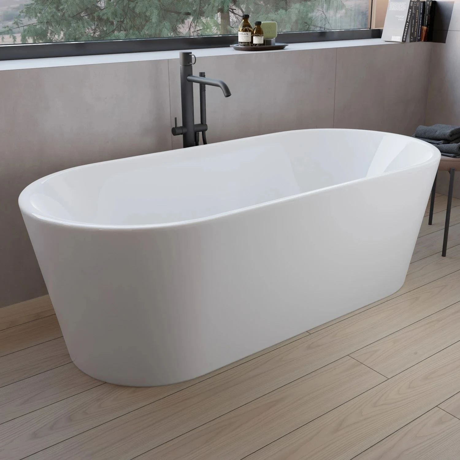 Freistehende Badewanne in weiß