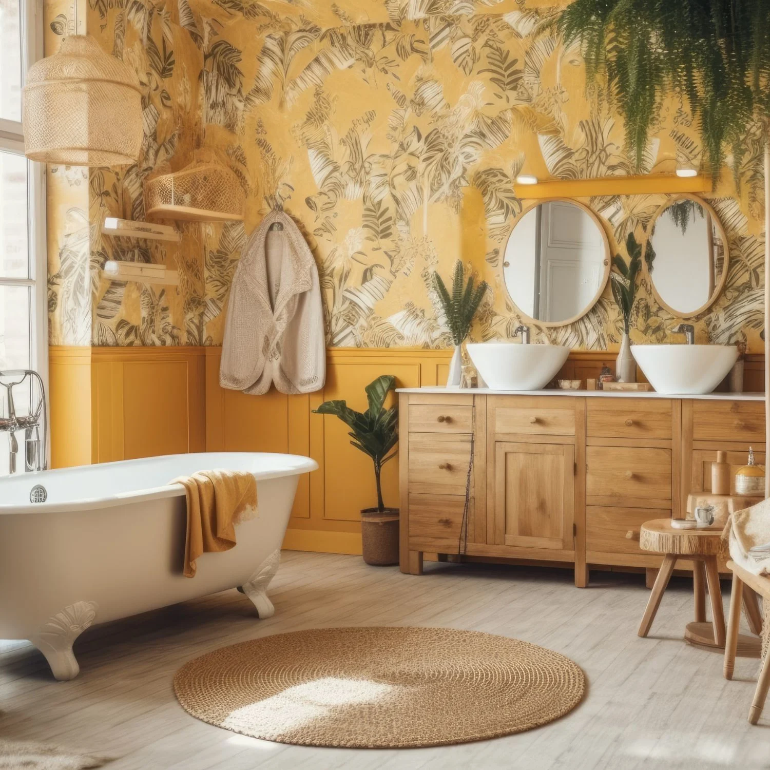 Homogenen Badezimmergestaltung vom Boden bis zur Wand