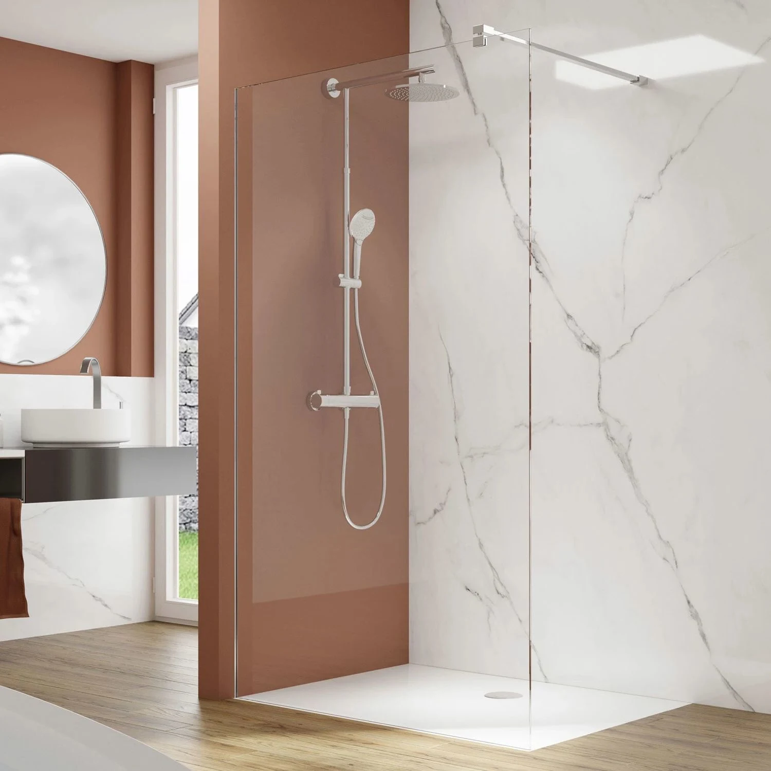 pianura Viola Walk-In Glaselement