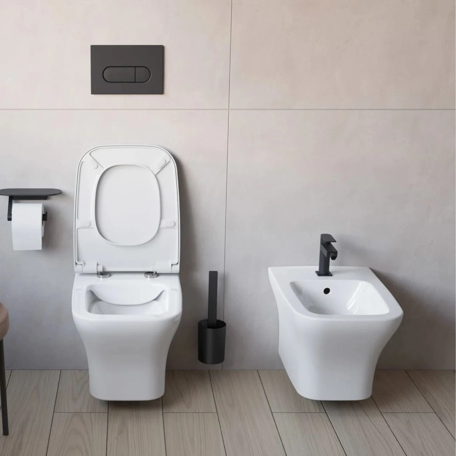 Wand-WC Tiefspüler ohne Spülrand von pianura