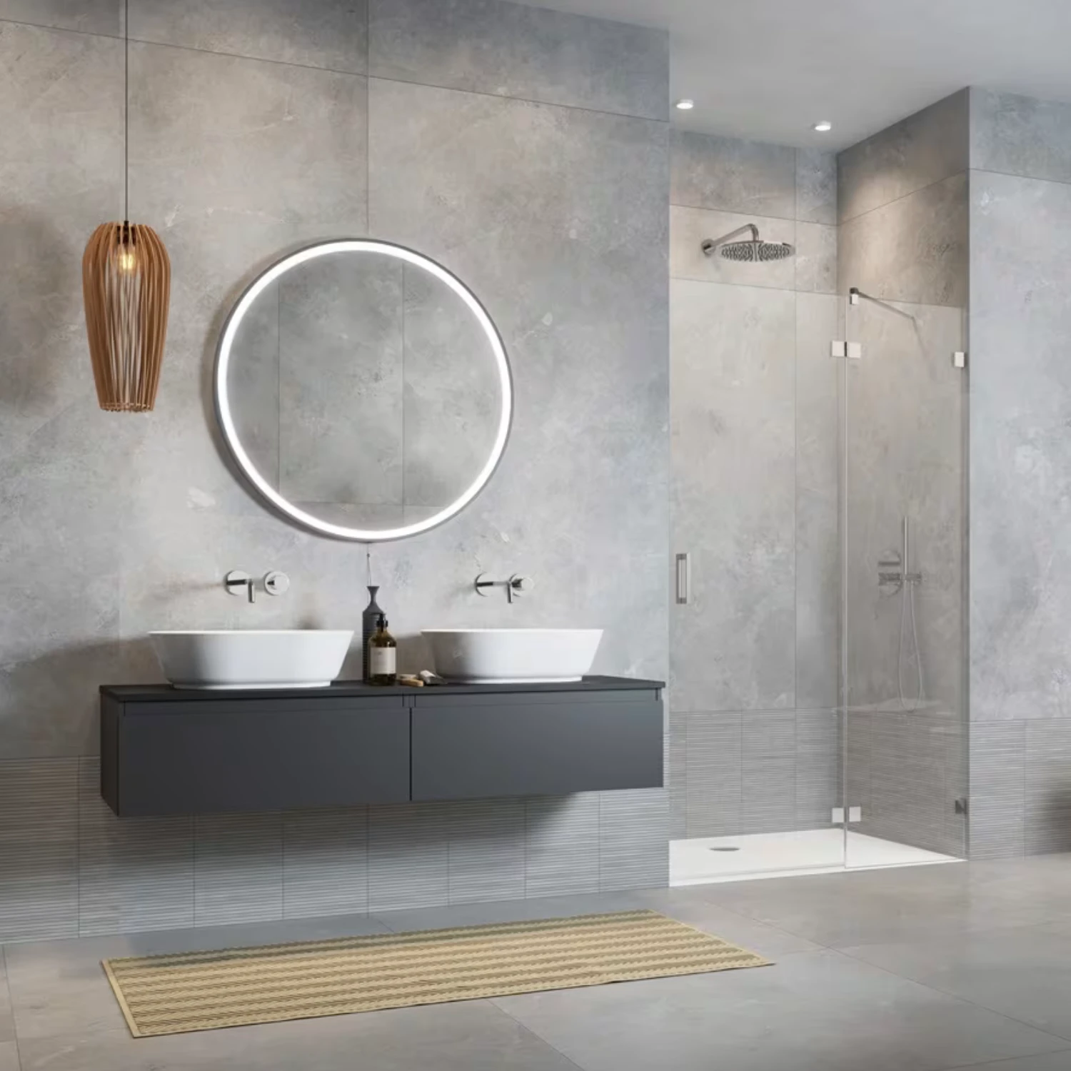 Graue Badezimmer-Farbe als moderne Idee