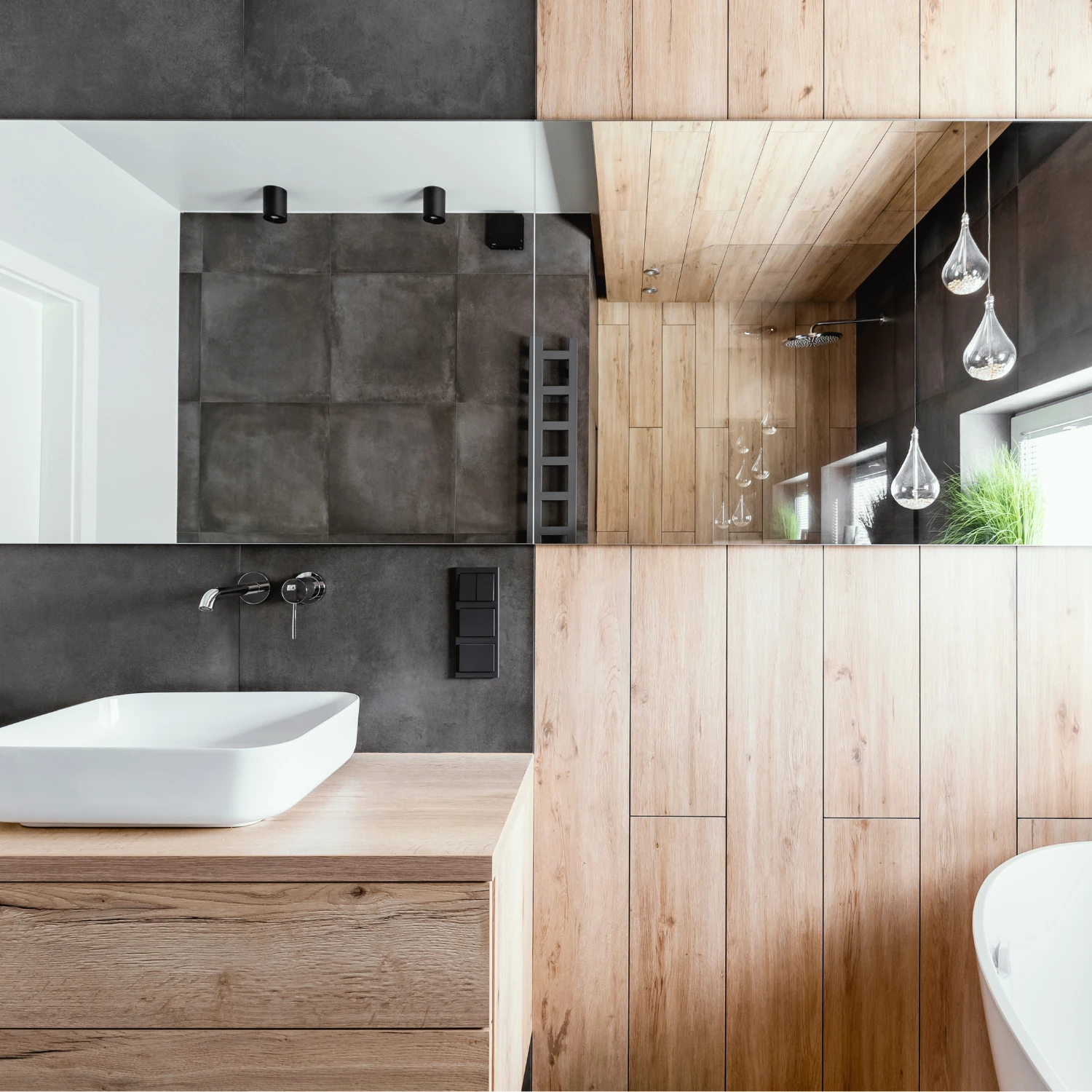 Mit Scandi-Tipps dekoriertes Badezimmer