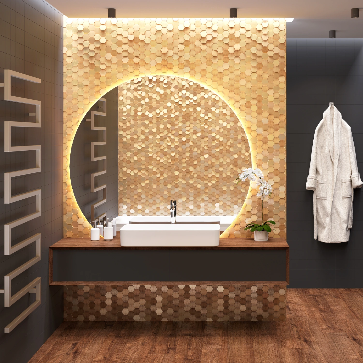 Luxuriös gestaltetes Badezimmer