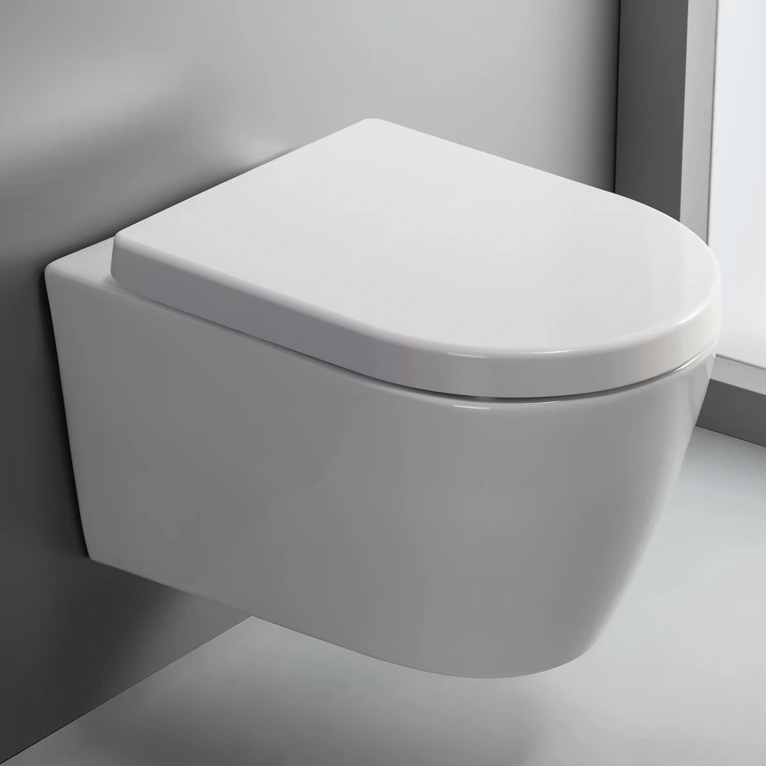Kronenbach Tube Wand-WC-Set spülrandlos inkl. WC-Sitz wrapover in weiß