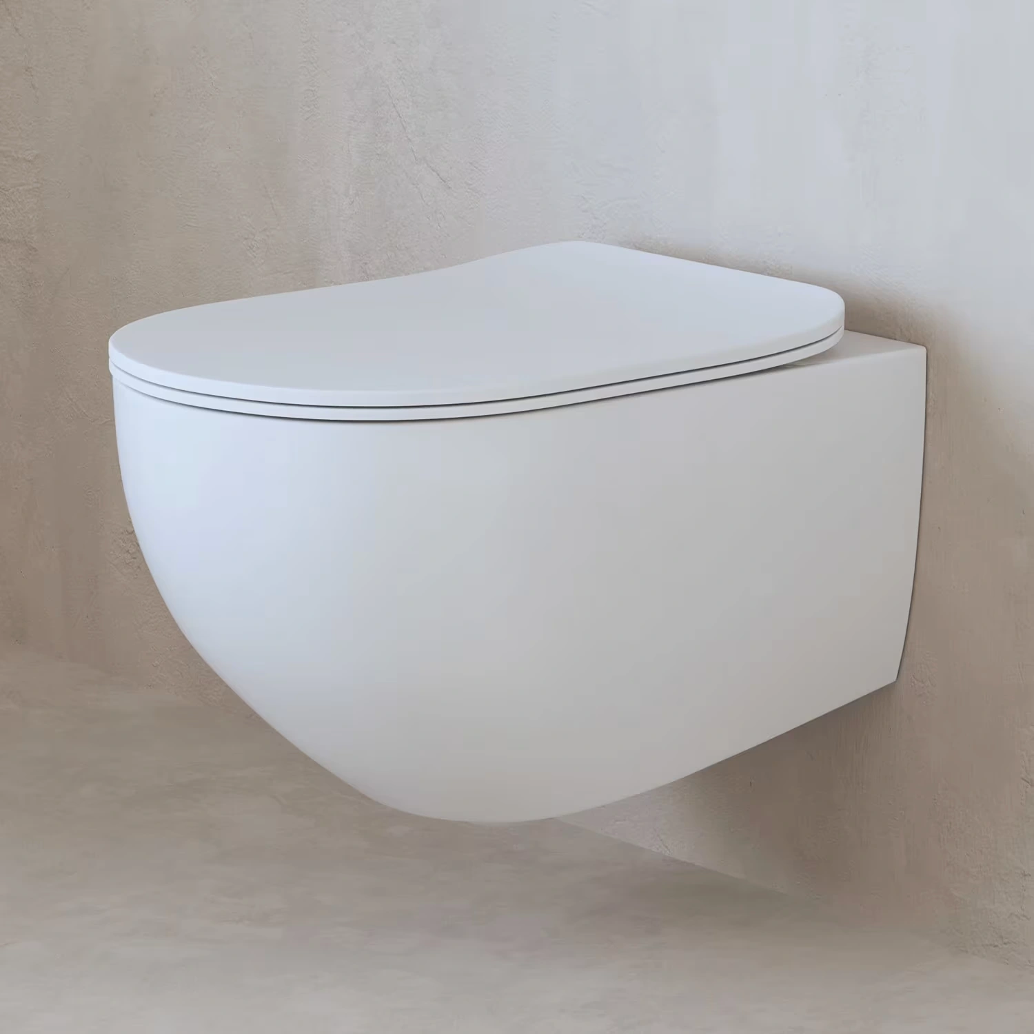 ALLUVION Venus Wand-WC Tiefspüler mit Rotationsspülung in bianco lucido