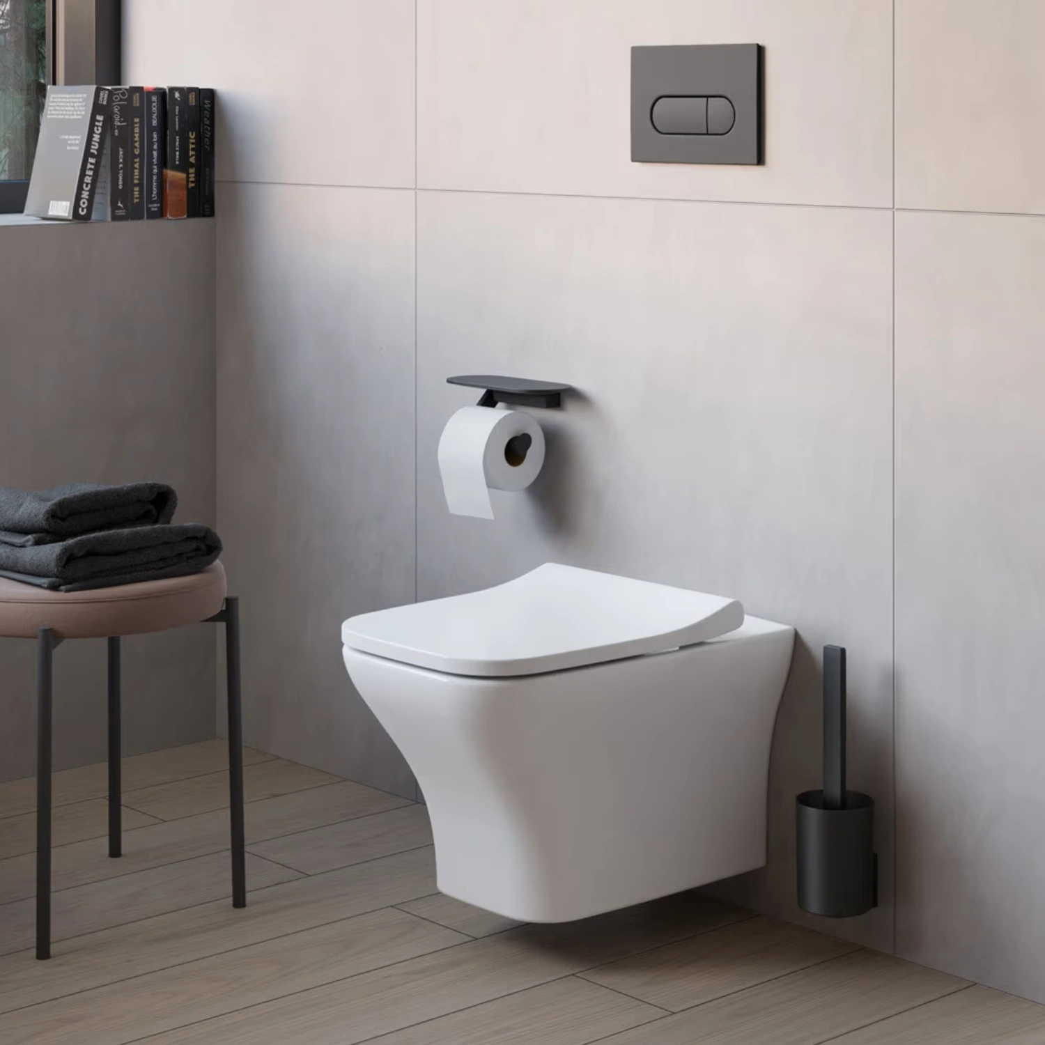 pianura Andrea Wand-WC in hellem Badezimmer
