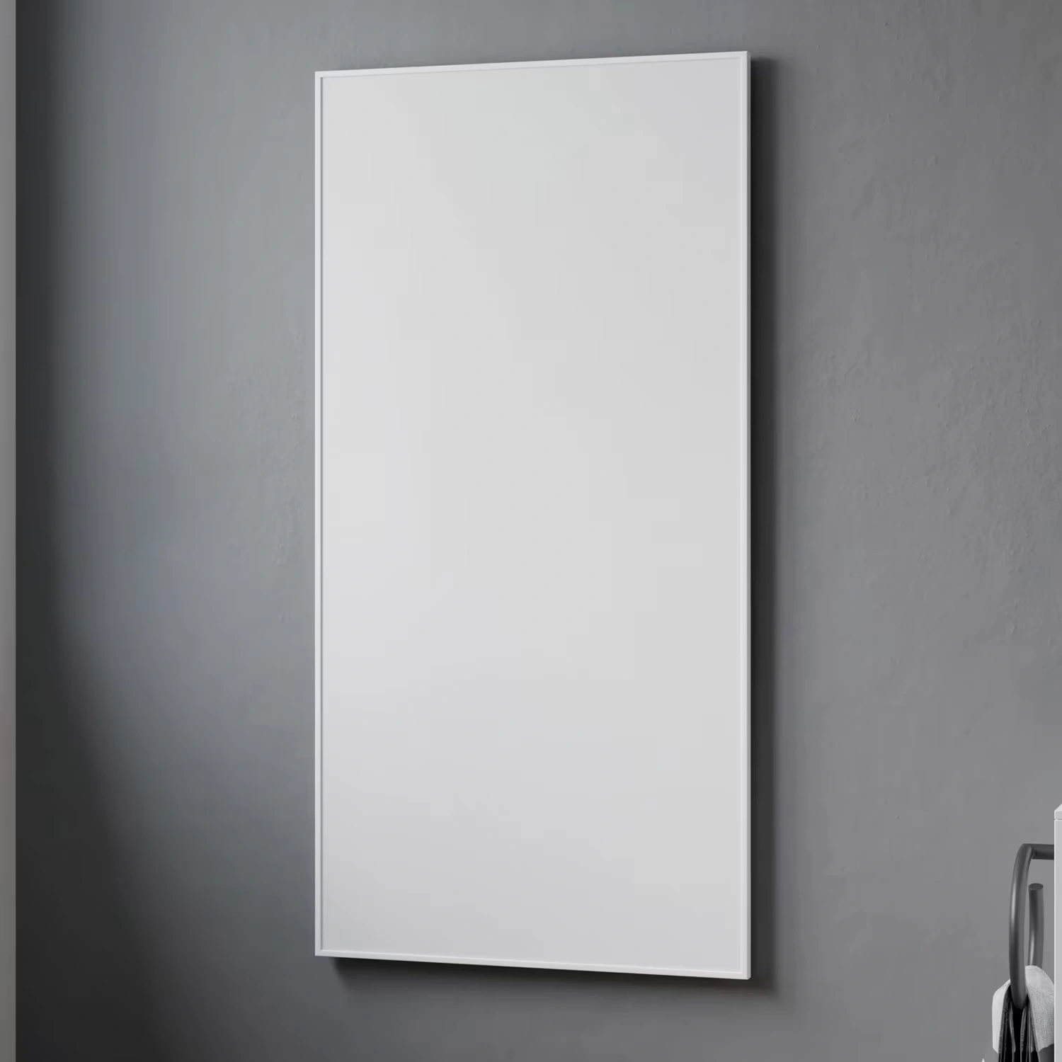 Minimalistische Infrarotwandheizung in weiß