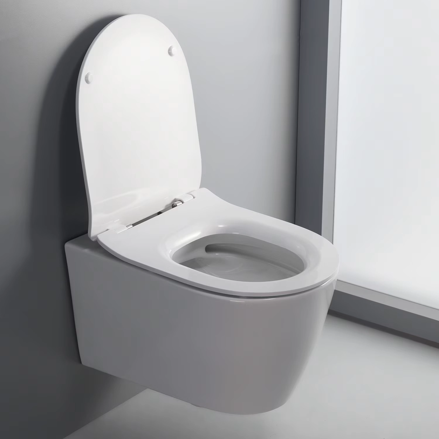 WC mit repariertem Toilettensitz mit Absenkautomatik