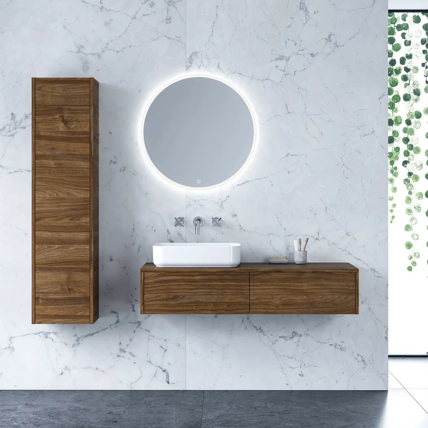 Waschtischbereich in einem sanierten Badezimmer