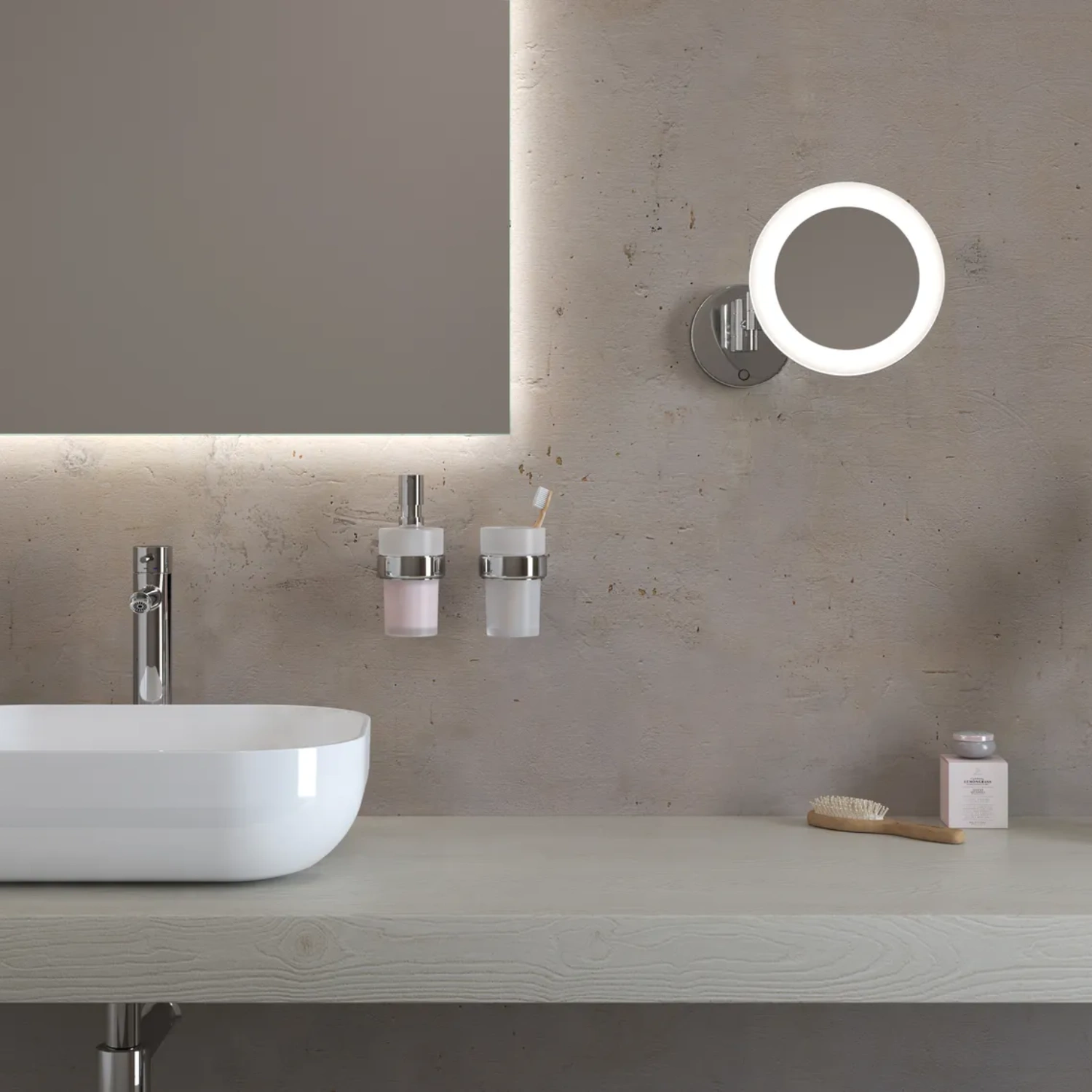 Kronenbach LED Kosmetikspiegel in einem modernen und zugleich minimalistischem Bad