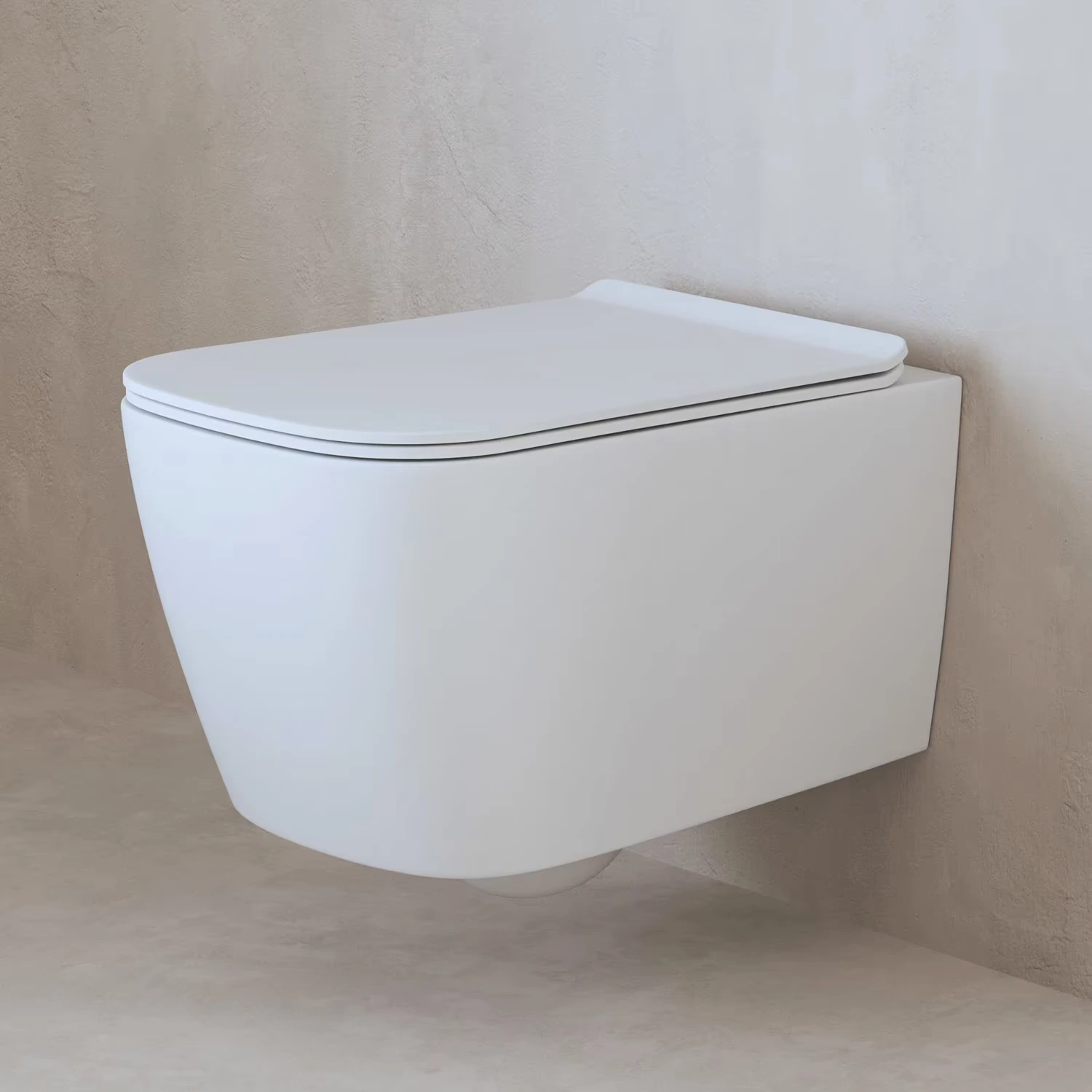 ALLUVION Mars Wand-WC Tiefspüler ohne Spülrand inkl. WC-Sitz