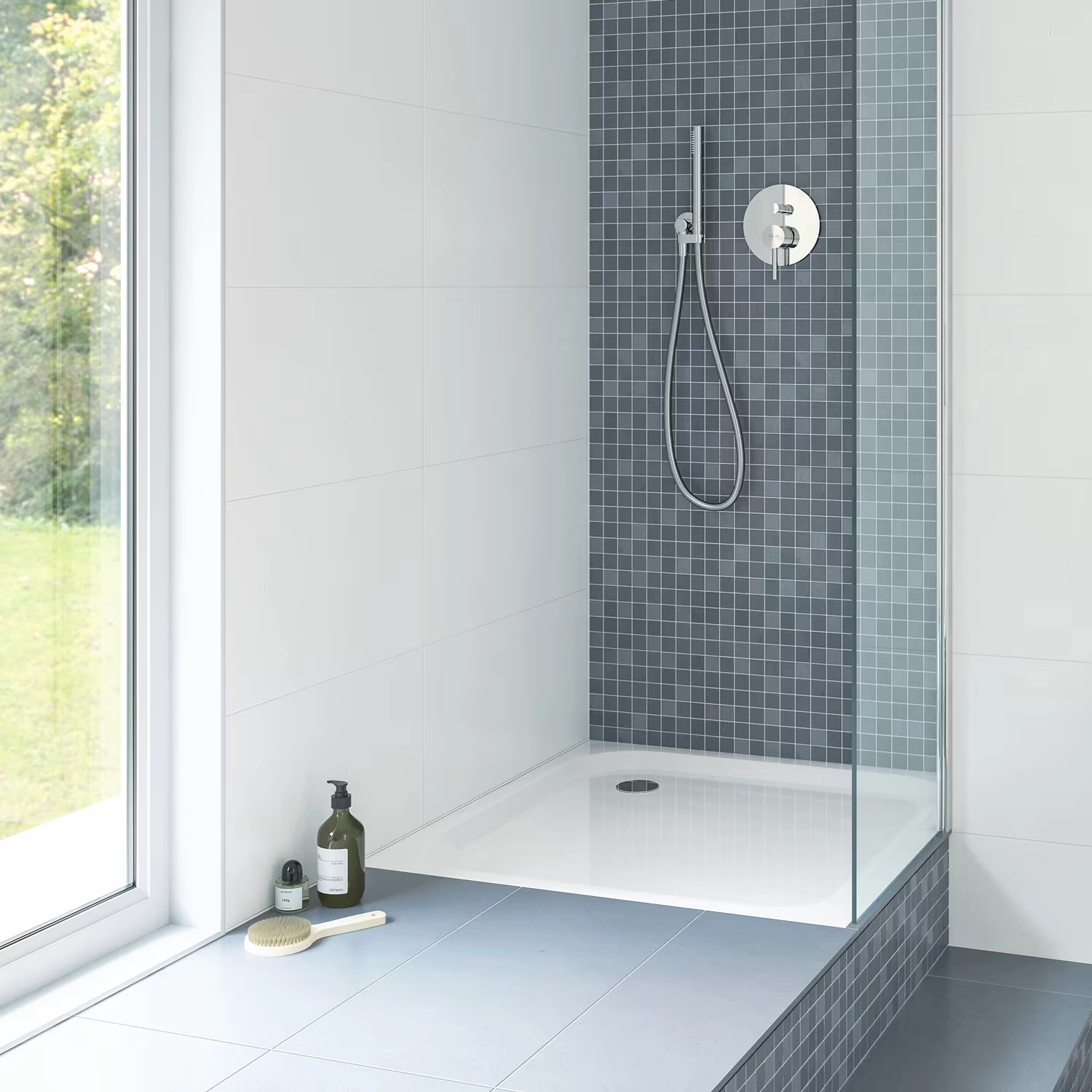 Steel Plan Stahl-Duschwanne superflach in Weiß von pianura