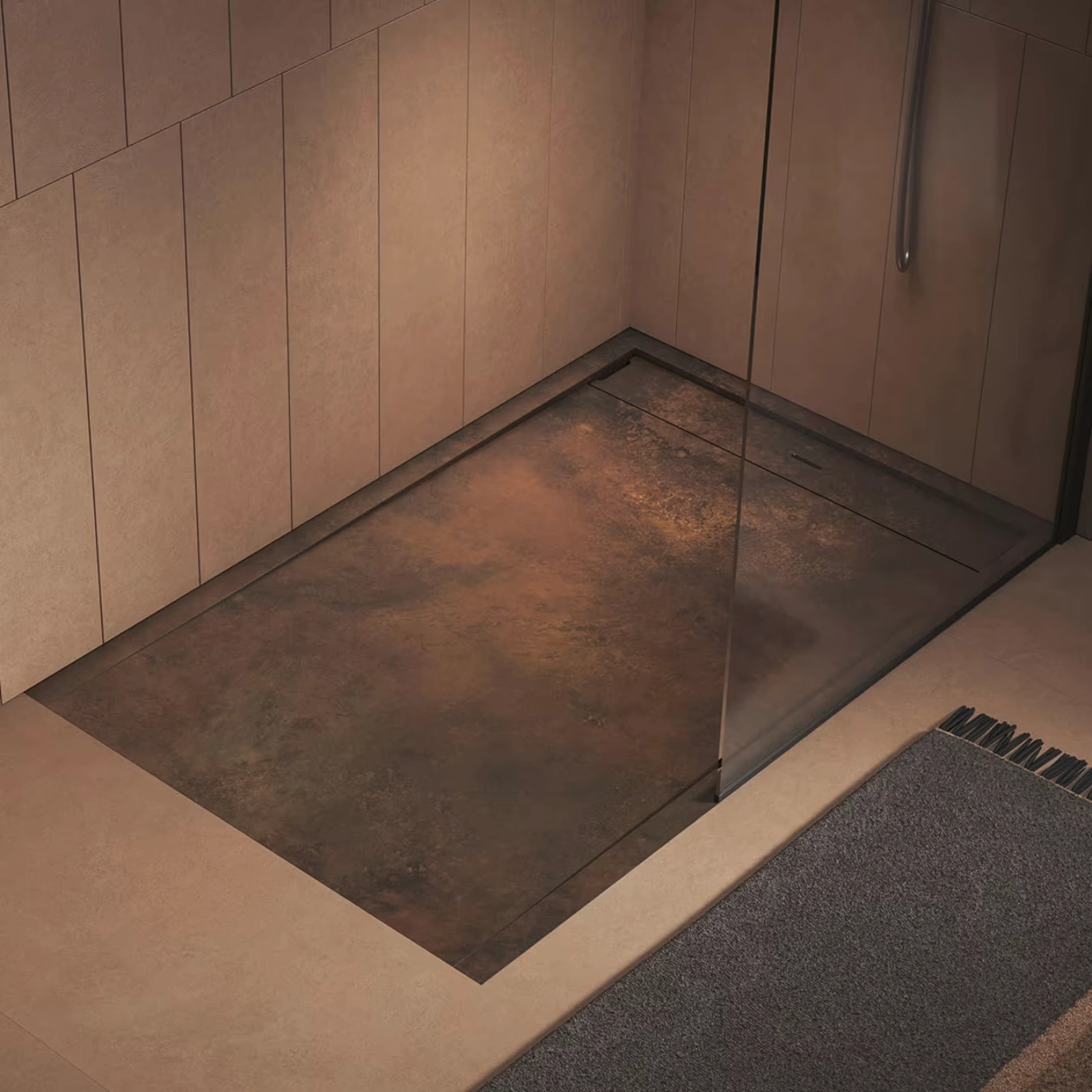progettobagno Diamante Duschwanne in braun