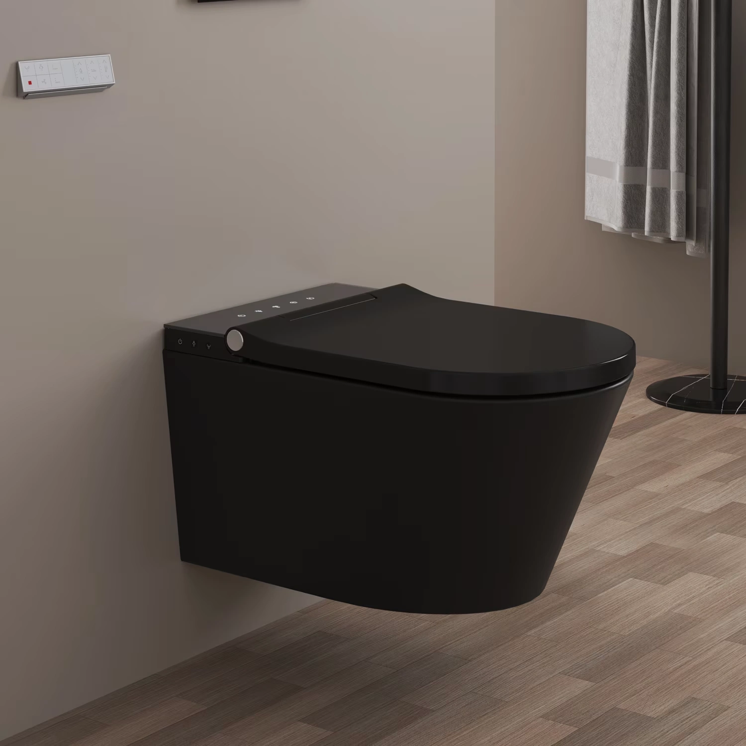 Kronenbach Tube Dusch-WC spülrandlos inkl. WC-Sitz in schwarz matt