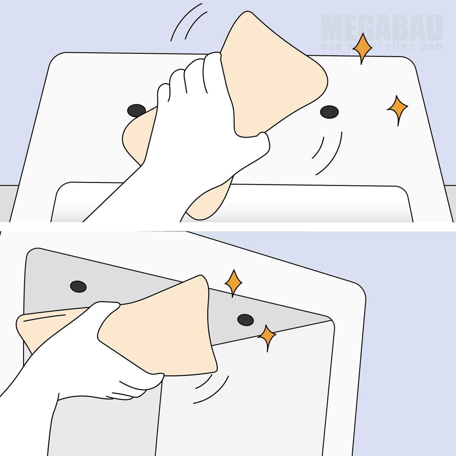 Ordentliche Reinigung der Befestigungslöcher