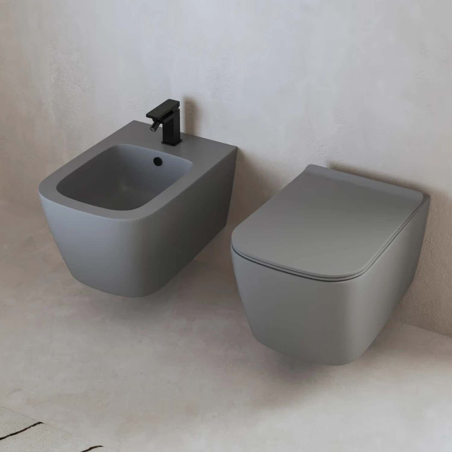 ALLUVION Mars Wand-Bidet in ghiaia