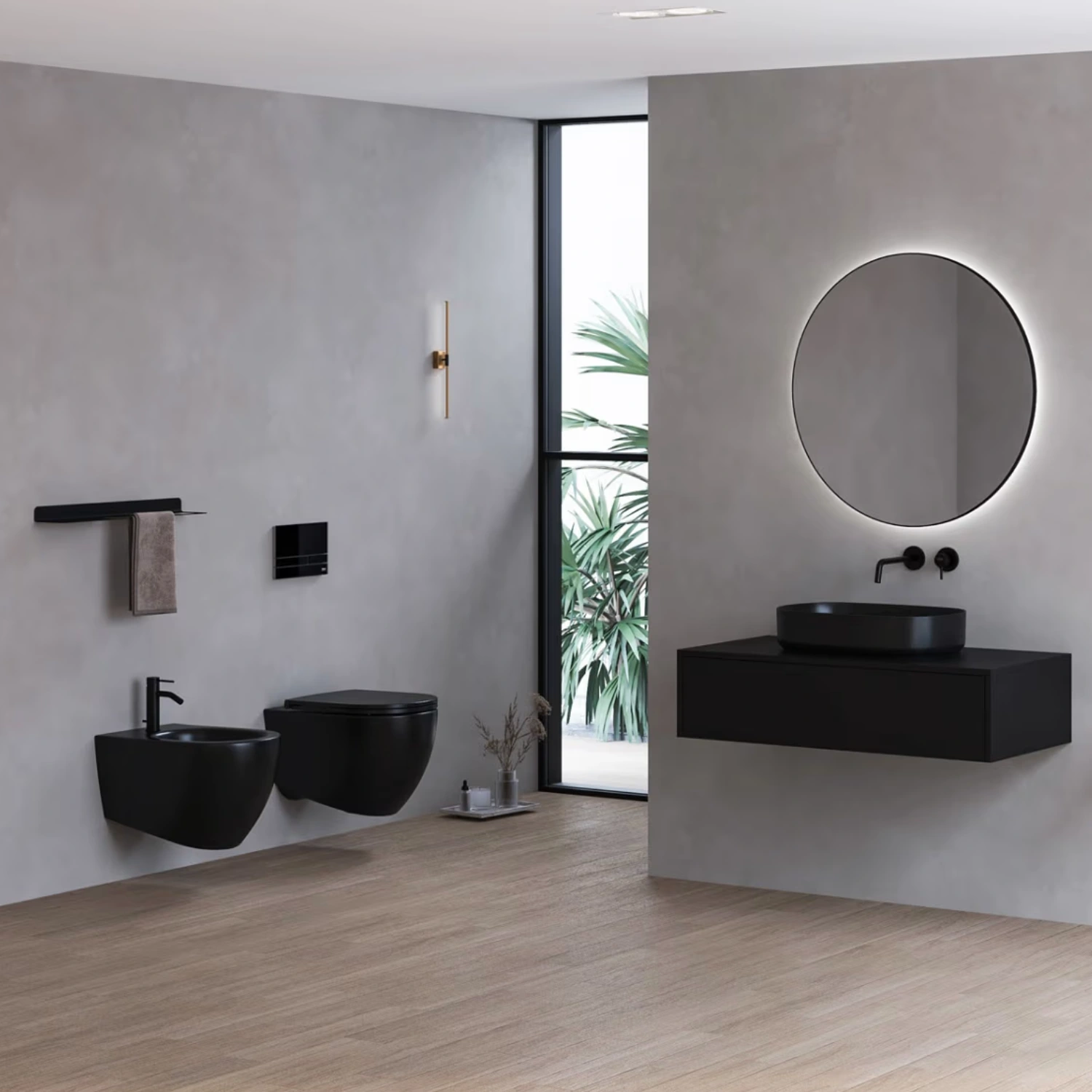 Mit Kalkputz verputztes Badezimmer im Badezimmer